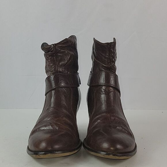 Paul Green Strappy Brown Leather Handmade Women's Ankle Boots - Picture 8 of 16